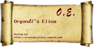 Orgonás Elina névjegykártya